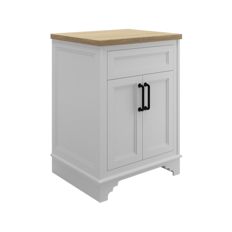 ALMOST PERFECT - 600mm White Freestanding Countertop Vanity Unit - Camden
