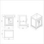 ALMOST PERFECT - 600mm White Freestanding Countertop Vanity Unit - Camden