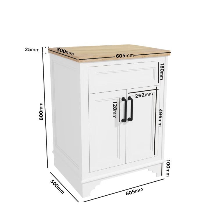 ALMOST PERFECT - 600mm White Freestanding Countertop Vanity Unit - Camden