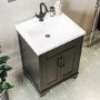 Grade A1 - 600mm Black Freestanding Vanity Unit with Basin - Camden