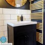 Grade A1 - 600mm Black Freestanding Vanity Unit with Basin - Camden