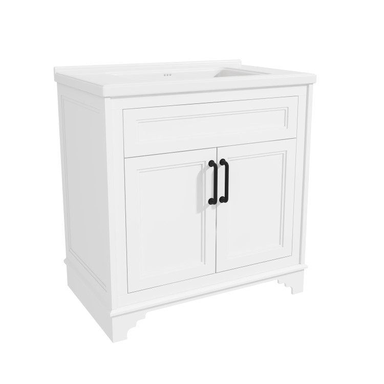GRADE A1 - 800mm White Freestanding Vanity Unit with Basin - Camden