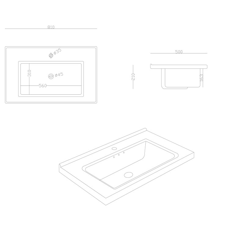 Grade A1 - 800mm White Freestanding Vanity Unit with Basin - Camden