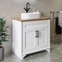 BUN/A1/BeBa_25799/83970 Grade A1 - 800mm White Freestanding Countertop Vanity Unit with Basin - Camden
