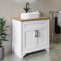 Grade A1 - 800mm White Freestanding Countertop Vanity Unit with Basin - Camden