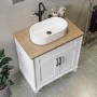 Grade A1 - 800mm White Freestanding Countertop Vanity Unit with Basin - Camden