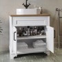 Grade A1 - 800mm White Freestanding Countertop Vanity Unit with Basin - Camden