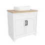 Grade A1 - 800mm White Freestanding Countertop Vanity Unit with Basin - Camden