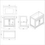 Grade A1 - 800mm White Freestanding Countertop Vanity Unit with Basin - Camden