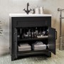 Grade A1 - 800mm Black Freestanding Vanity Unit with Basin - Camden