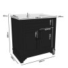 Grade A1 - 800mm Black Freestanding Vanity Unit with Basin - Camden