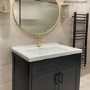 Grade A1 - 800mm Black Freestanding Vanity Unit with Basin - Camden