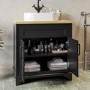 ONLY OPENED - 800mm Black Freestanding Countertop Vanity Unit with Basin - Camden