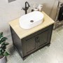 ONLY OPENED - 800mm Black Freestanding Countertop Vanity Unit with Basin - Camden