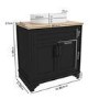 ONLY OPENED - 800mm Black Freestanding Countertop Vanity Unit with Basin - Camden