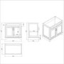 ALMOST PERFECT - 800mm Black Freestanding Countertop Vanity Unit - Camden