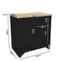 ALMOST PERFECT - 800mm Black Freestanding Countertop Vanity Unit - Camden