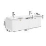 1200mm White Wall Hung Double Vanity Unit with Basins and Brass Handles - Empire
