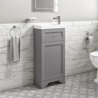 Grade A1 - 400mm Grey Cloakroom Vanity Unit with Basin - Baxenden