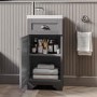 Grade A1 - Baxenden 400mm Matt Grey Floorstanding Vanity Unit and Basin