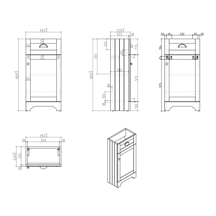 Grade A1 - Baxenden 400mm Matt Grey Floorstanding Vanity Unit and Basin