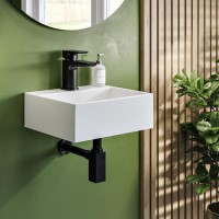 Grade A1 - Cloakroom Wall Hung Basin and Waste 330mm - Houston