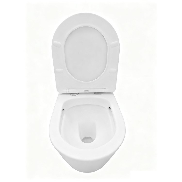 Matt White Wall Hung Rimless Short Projection Toilet with Soft Close Seat – Verona