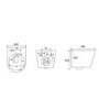 Grade A1 - Matt White Wall Hung Rimless Toilet with Soft Close Seat Grohe Cistern Frame and Chrome Flush - Verona