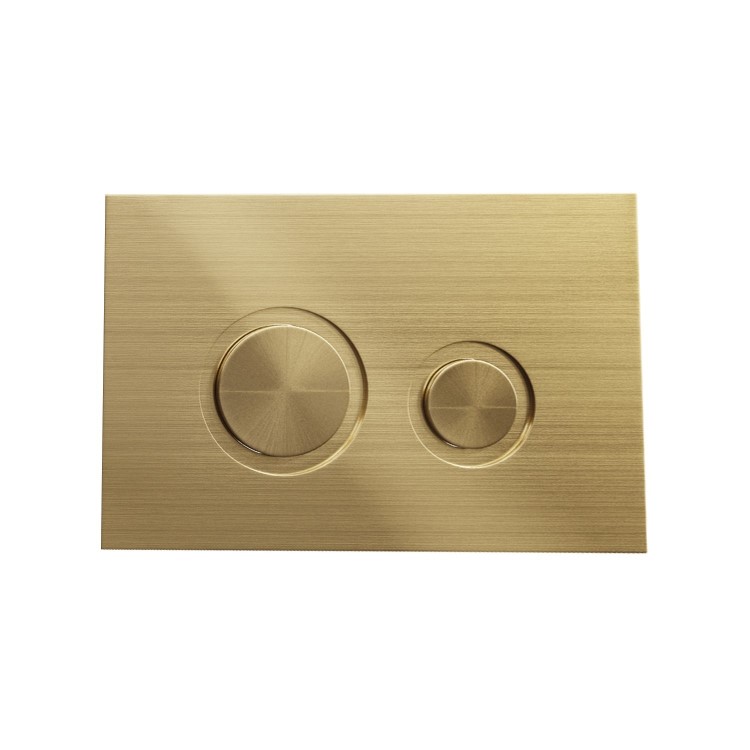 Matt White Wall Hung Rimless Toilet with Soft Close Seat, Brushed Brass Mechanical Flush Plate, 1168mm Frame & Cistern – Verona