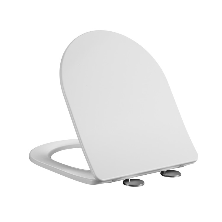 Matt White Wall Hung Rimless Toilet with  Soft Close Seat, Black Pneumatic Flush Plate, 1168mm Frame & Cistern – Verona