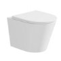 Matt White Wall Hung Rimless Toilet with Soft Close Seat, Black Glass Sensor Flush Plate, 1168mm Frame & Cistern – Verona