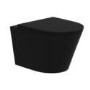 Matt Black Wall Hung Toilet with Soft Close Seat Frame Cistern and Chrome Flush - Verona