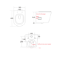 Grade A1 - Black Wall Hung Rimless Toilet with Soft Close Seat Cistern Frame and Brushed Brass Flush - Verona