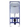 Wall Hung Rimless Toilet with Soft Close Seat, Brushed Brass Mechanical Flush Plate, 1168mm Frame & Cistern – Alcor