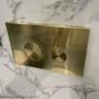Wall Hung Rimless Toilet with Soft Close Seat, Brushed Brass Mechanical Flush Plate, 1168mm Frame & Cistern – Alcor