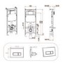 Wall Hung Rimless Toilet with Soft Close Seat, Chrome Pneumatic Flush Plate, 1168mm Frame & Cistern – Alcor
