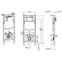 Grade A1 - Concealed Cistern with 1170mm Wall Hung Toilet Frame and Brushed Brass Mechanical Flush Plate - Zana