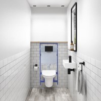 Grade A1 - Zana Matt Black Mechanical Flush Plate with 1160mm Frame and Cistern