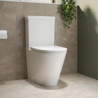 ONLY OPENED - Close Coupled Rimless Toilet with Soft Close Seat - Newport