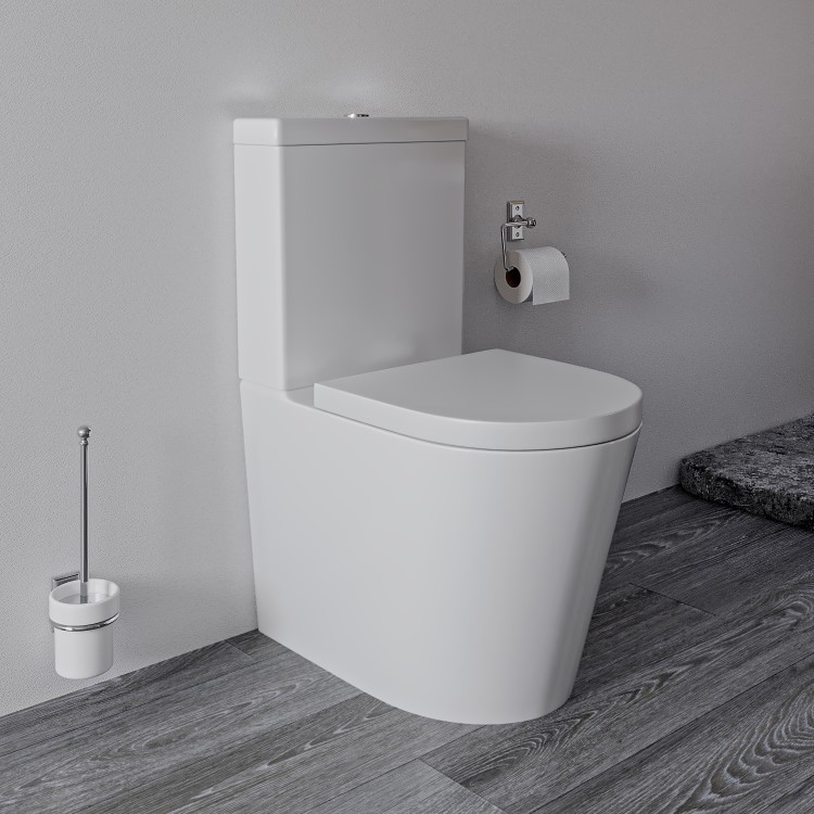 ONLY OPENED - Close Coupled Rimless Toilet with Soft Close Seat - Newport