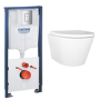 Grade A1 - Wall Hung Rimless Toilet Grohe Cistern and Frame - Newport