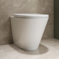 Grade A1 - Newport Rimless Back to Wall WC and Soft Close Wrap Seat