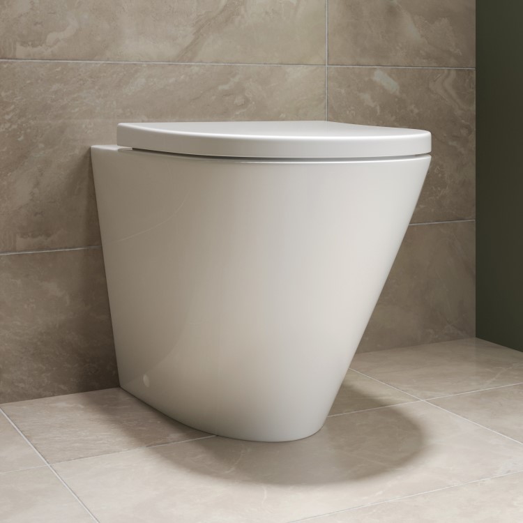 ALMOST PERFECT - Back to Wall Rimless Toilet with Soft Close Seat - Newport