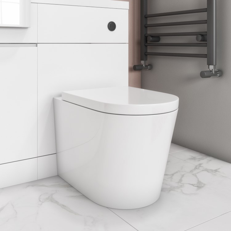 Grade A1 - Back to Wall Rimless Toilet with Soft Close Seat - Newport