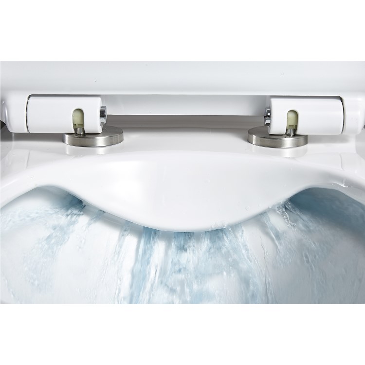 Grade A1 - Back to Wall Rimless Toilet with Soft Close Seat - Newport