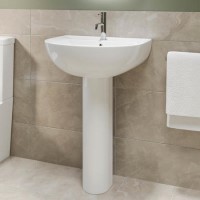 ONLY OPENED - Modern Pedestal Basin 550mm - Newport