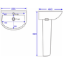 ONLY OPENED - Modern Pedestal Basin 550mm - Newport