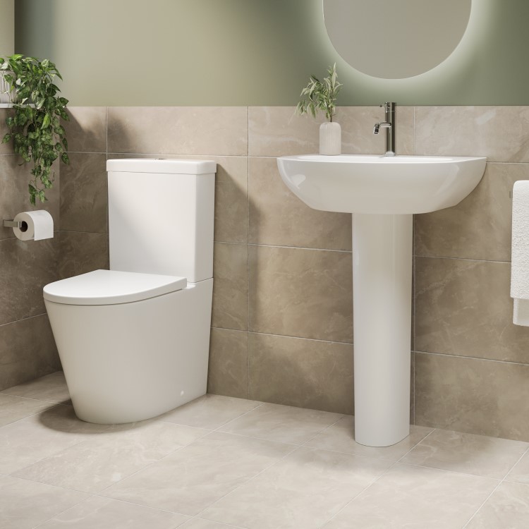 ONLY OPENED - Modern Pedestal Basin 550mm - Newport