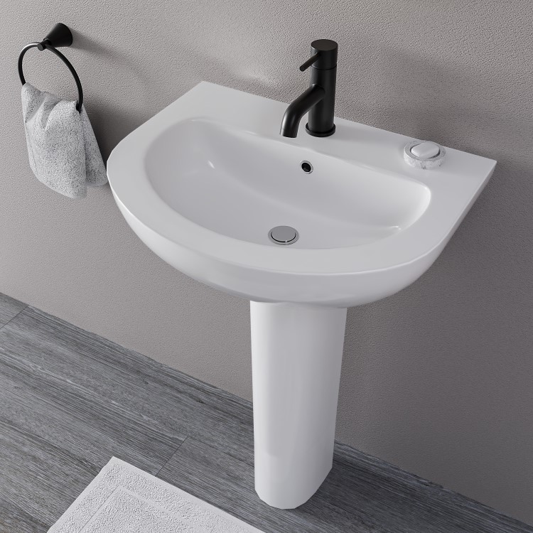 ONLY OPENED - Modern Pedestal Basin 550mm - Newport