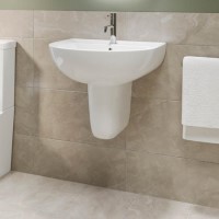 Grade A1 - Modern Semi Pedestal Basin 550mm - Newport